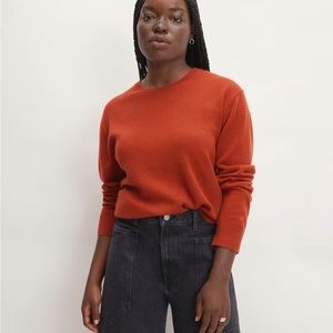 Everlane The Cashmere Classic Crew Sweater - Rusted Red size M